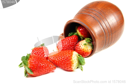 Image of Ripe strawberry and mug.