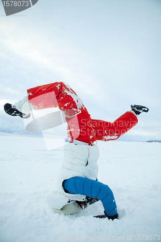 Image of Headstand in winter