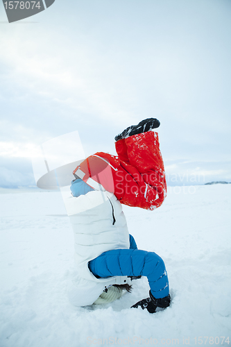 Image of Headstand in winter