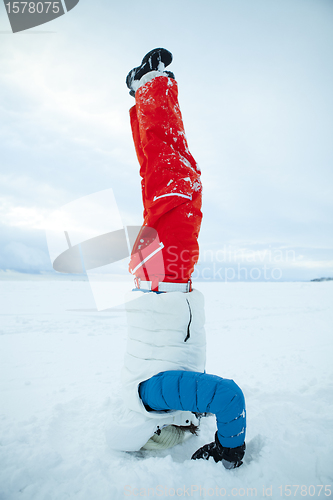 Image of Headstand in winter