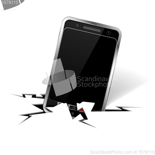 Image of Smartphone in Crack