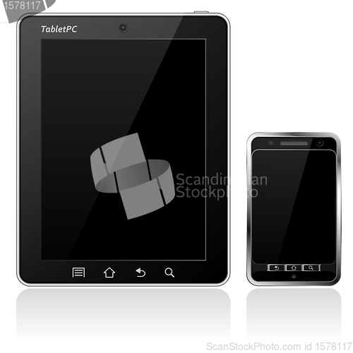 Image of Tablet PC and Mobile Phone