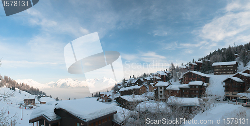 Image of Morning Panorama from La Plagne 1800 (France) and the Mont-Blanc