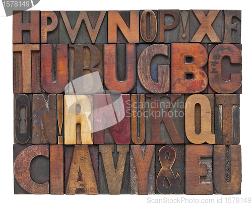 Image of antique wood type letters