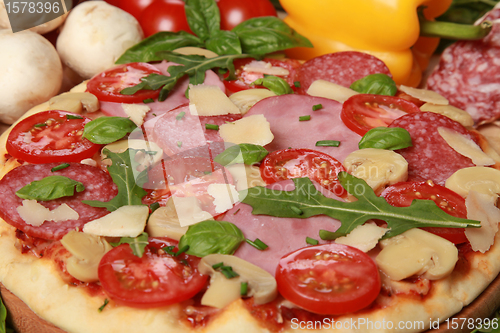 Image of Pizza with ingredients