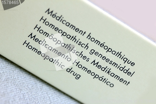 Image of polyglot homeopathic drug packaging