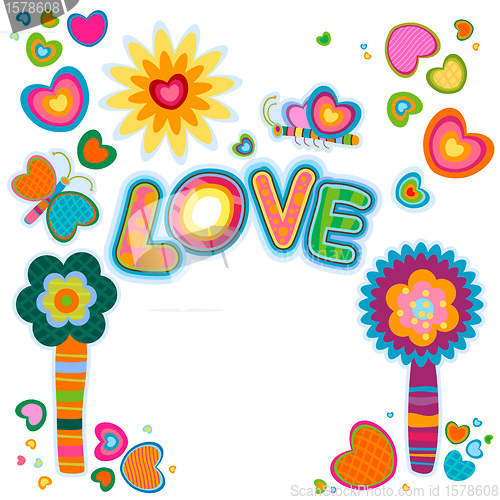 Image of love retro design