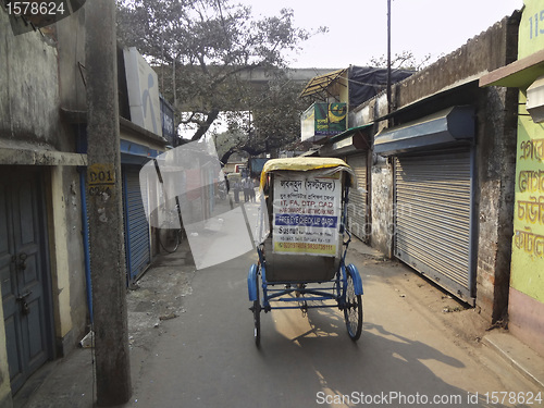 Image of Rikshaw in slum, Kolkata, India