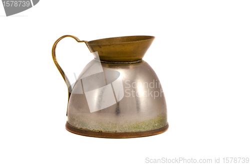 Image of old rusty metal kettle for boiling water isolated 