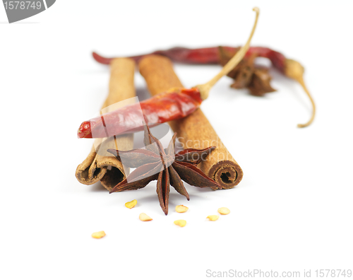 Image of Cinnamon, chili pepper and anise
