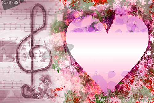 Image of love and music background 