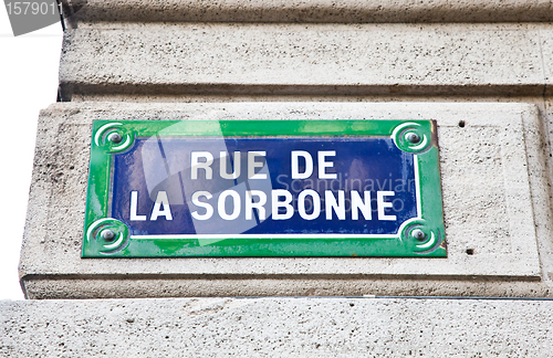 Image of Paris - Sorbonne street sign