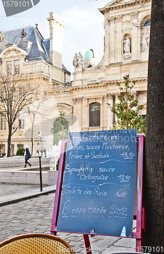 Image of Paris - Menu in a restaurant