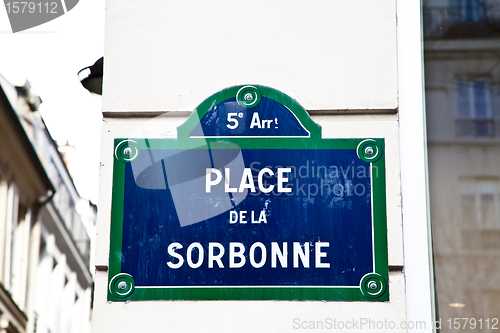 Image of Paris - Sorbonne street sign