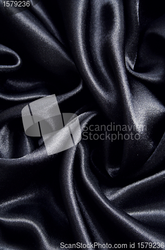 Image of Smooth elegant black silk as background