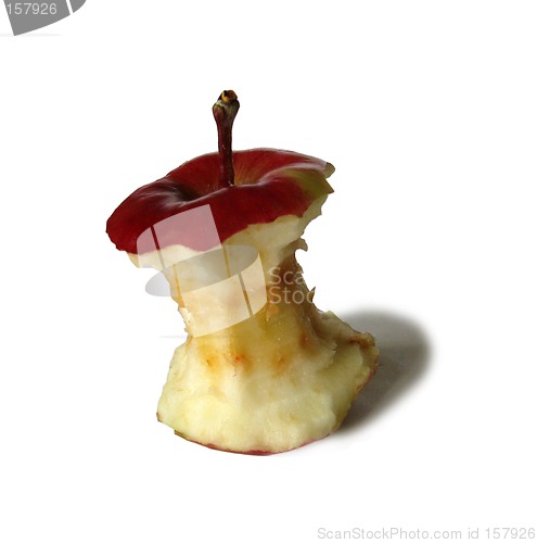 Image of Red apple core