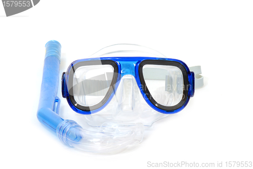 Image of snorkelling equipment on white background