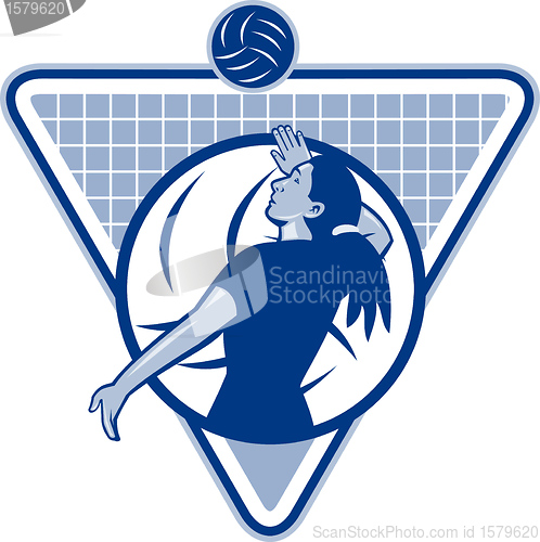 Image of Volleyball Player Serve Ball Side