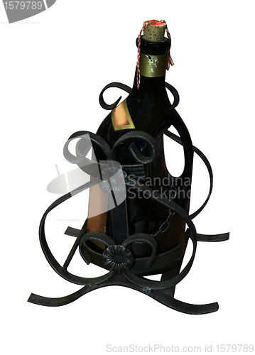 Image of Wine Bottle in Holder