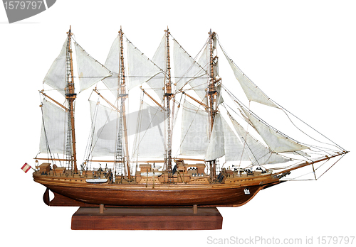 Image of Antique Model Sailing Ship