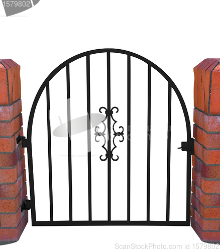 Image of Gate with Brick Pillars