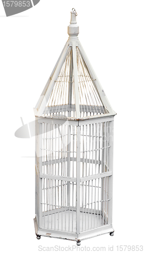 Image of Antique wooden Birdcage