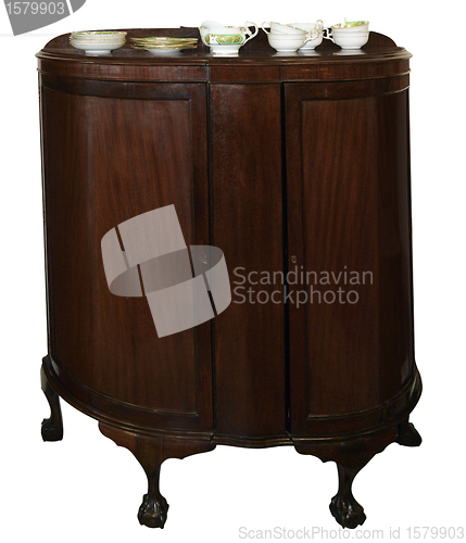 Image of Antique Cabinet with Crockery