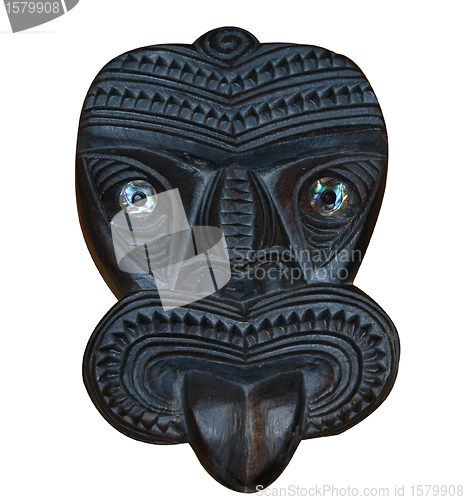 Image of Maori Wood Carved Tiki Mask