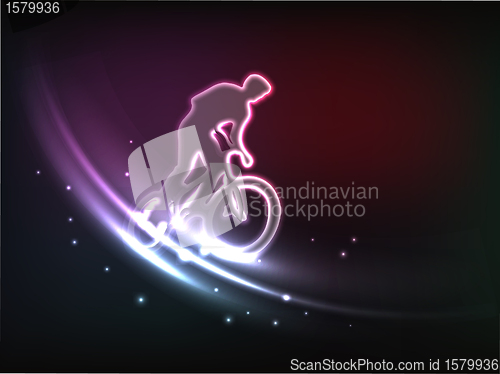 Image of Vector illustration of BMX cyclist