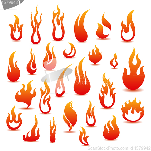 Image of Collection of fire icons