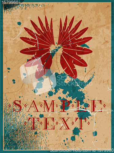 Image of Abstract pattern for design. Retro Poster with wings