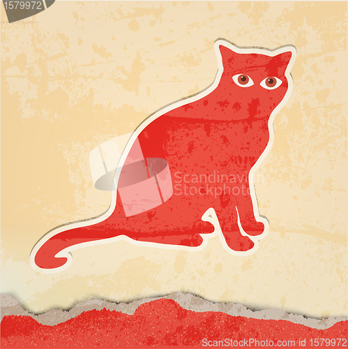 Image of cat silhouette retro poster
