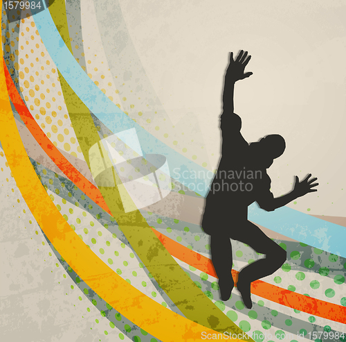 Image of happy man dancing vector design