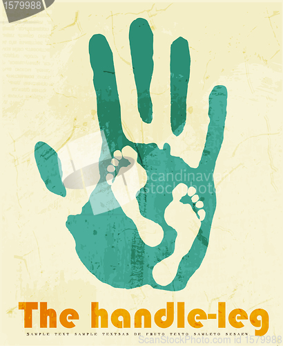 Image of abstract background for design. Conceptual poster hand-foot
