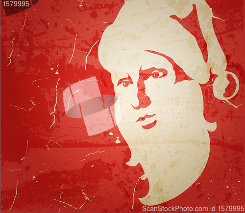 Image of Santa Claus. Portrait on grunge background