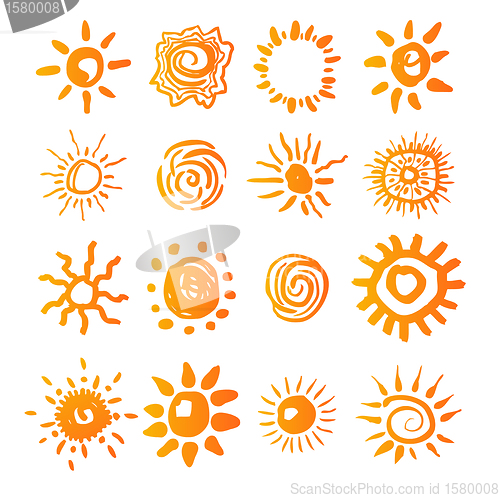 Image of sun icons set