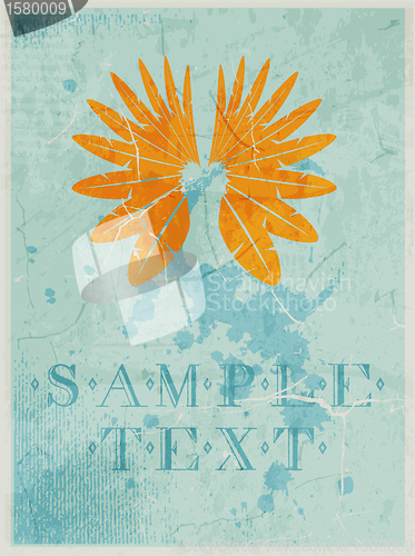 Image of Abstract pattern for design. Retro Poster with wings