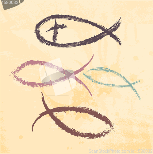 Image of Christian religion symbol fish created 