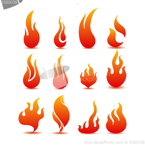 Image of Collection of fire icons