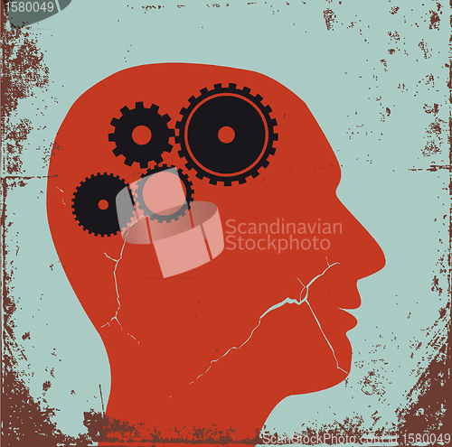 Image of Gear head - vector, symbol