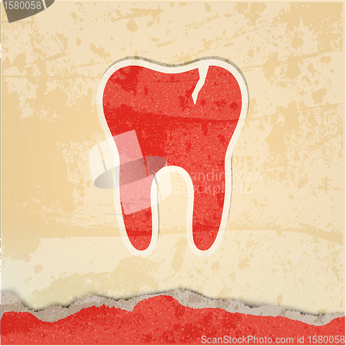 Image of tooth with a crack retro poster