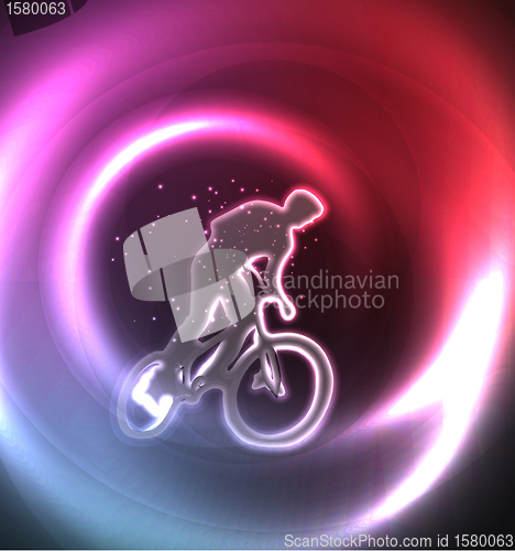 Image of Vector illustration of BMX cyclist