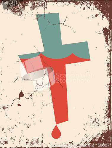 Image of Vector grunge Christian cross background