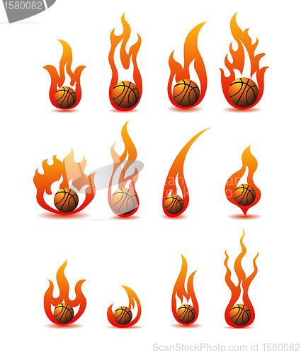 Image of flaming basketballs