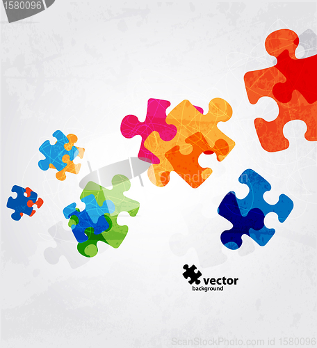 Image of abstract puzzle shape colorful vector design