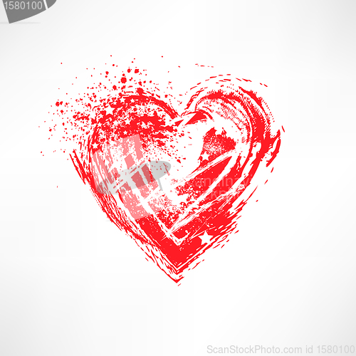 Image of Painted brush heart shape