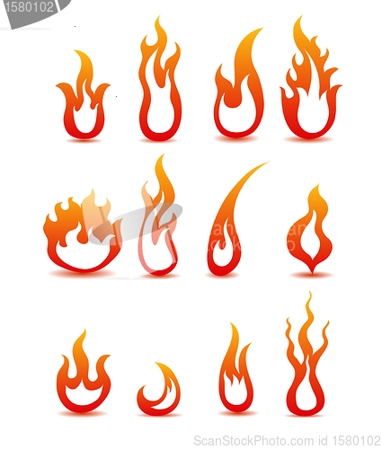 Image of Collection of fire icons