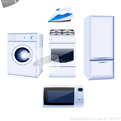 Image of Set of household electronic elements