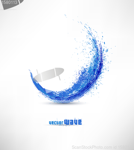 Image of Vector illustration of abstract blue wave