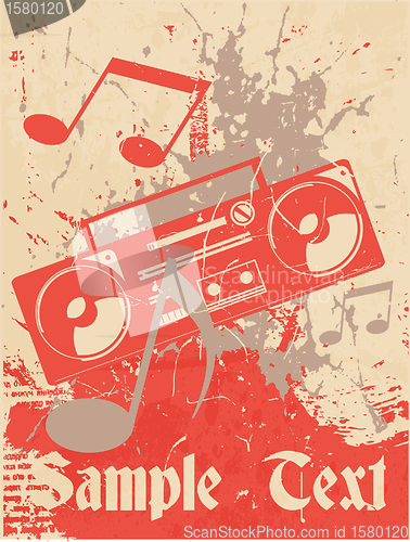 Image of Musical background. Cassette recorder